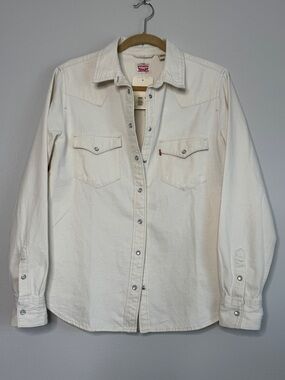 Levi's Denim Western Snap Shirt Cream Beige
